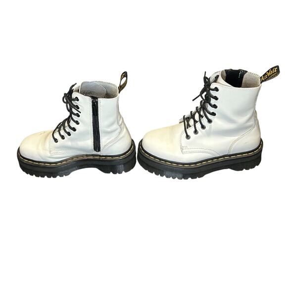 Doc Martens Jadon White Leather Platform Lace Up Combat Boots Women's Size 7 - Picture 4 of 10